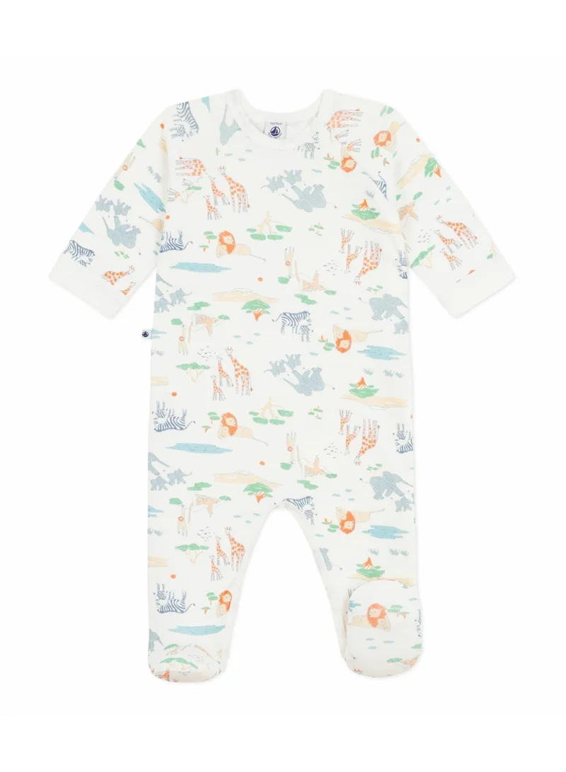 بيتي باتو Babies' savannah print cotton pyjama suit with a zip